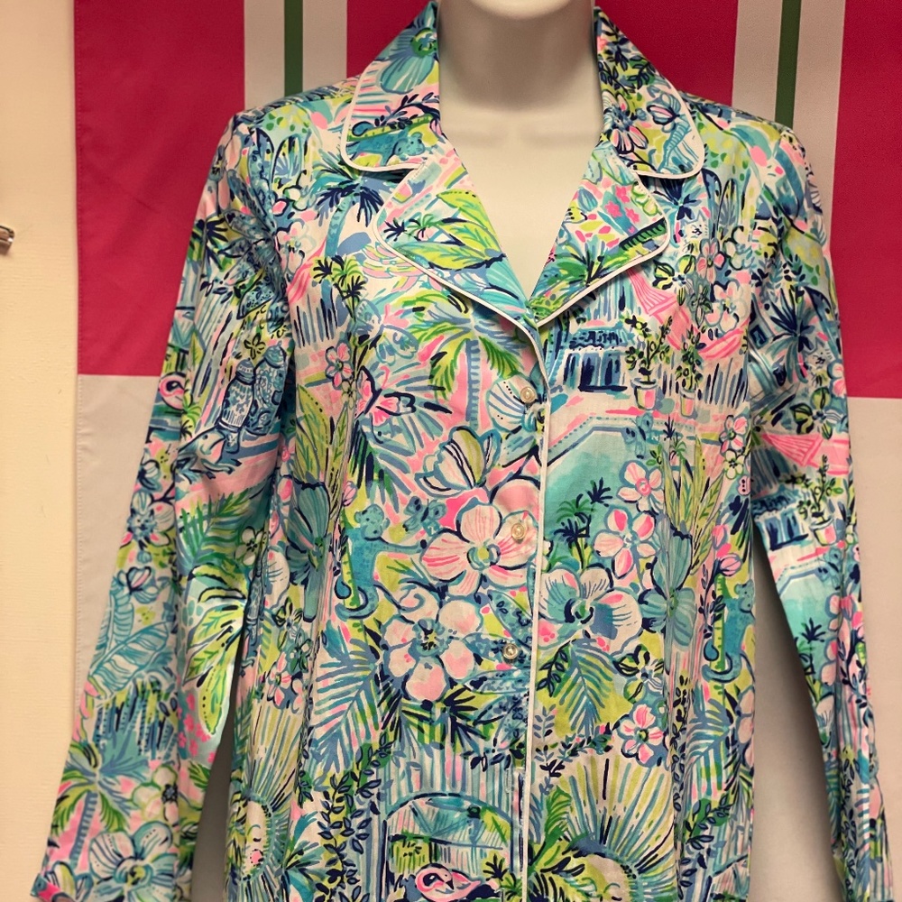 Pajama top worn as blouse